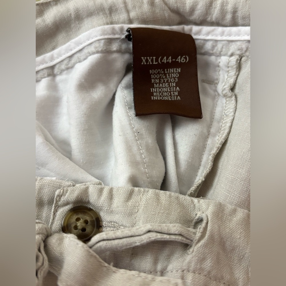Perry Ellis Tan Linen Blend Drawstring Pants - Picture 6 of 6